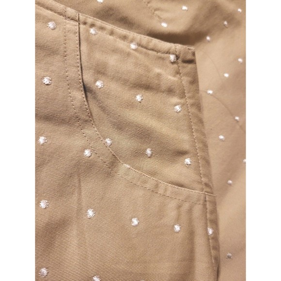 R Liz Claiborne Embroidered Mini Skirt Women Size 6 Beige Floral Boho Fall - Picture 6 of 7